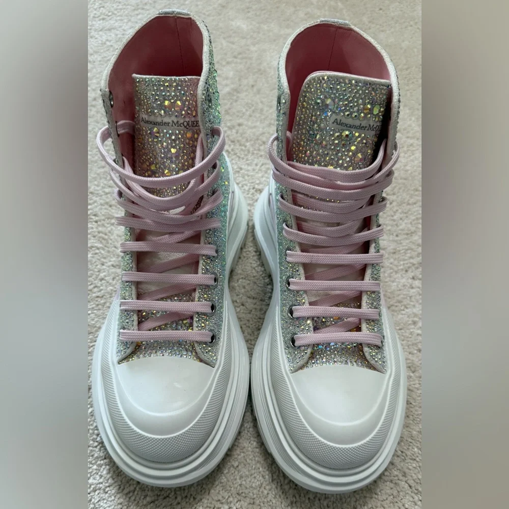 Alexander McQUEEN Tread Slick Crystal Embellished High Top Sneaker
